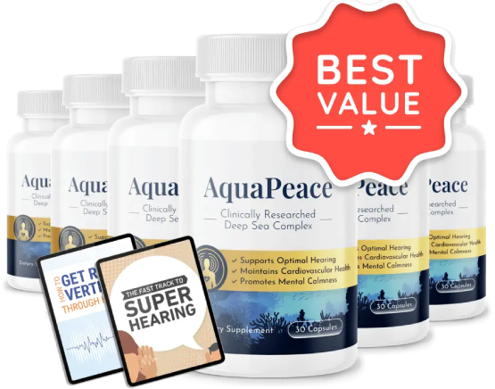 Final section showing AquaPeace product and order options